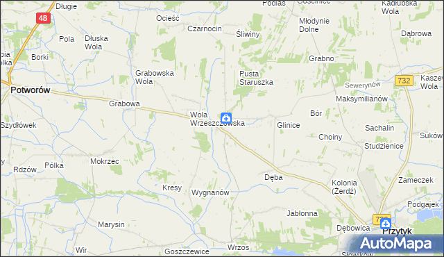mapa Wrzeszczów, Wrzeszczów na mapie Targeo