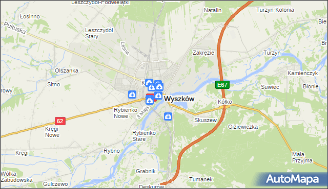 mapa Wyszków, Wyszków na mapie Targeo