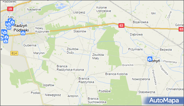 mapa Zbulitów Mały, Zbulitów Mały na mapie Targeo