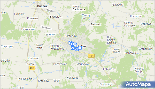 mapa Zelów, Zelów na mapie Targeo