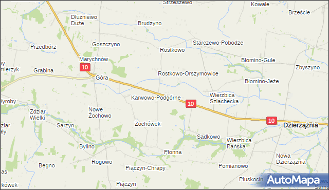 mapa Krzywanice gmina Staroźreby, Krzywanice gmina Staroźreby na mapie Targeo