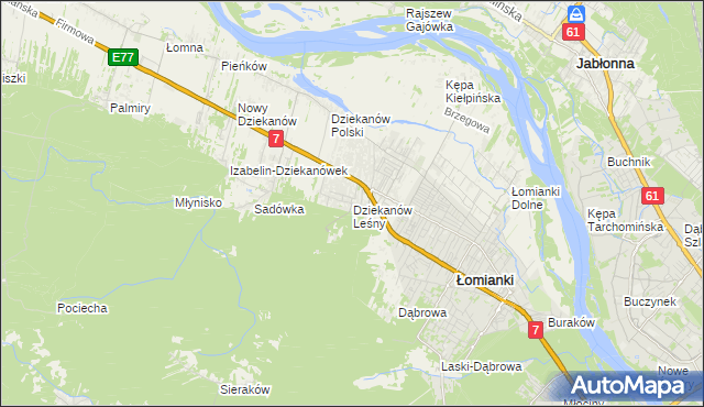 mapa Dziekanów Leśny, Dziekanów Leśny na mapie Targeo