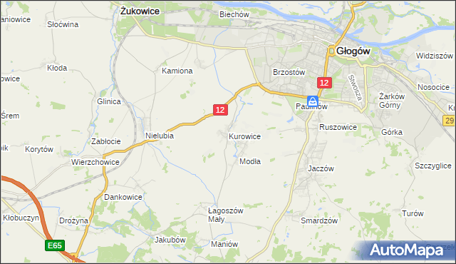 mapa Kurowice gmina Jerzmanowa, Kurowice gmina Jerzmanowa na mapie Targeo