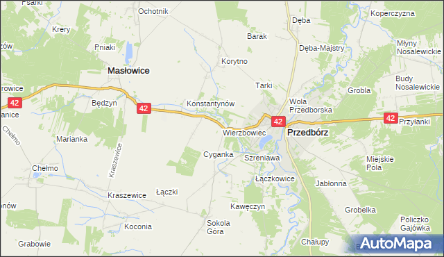 mapa Wierzbowiec, Wierzbowiec na mapie Targeo