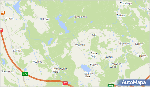 mapa Wigwałd, Wigwałd na mapie Targeo