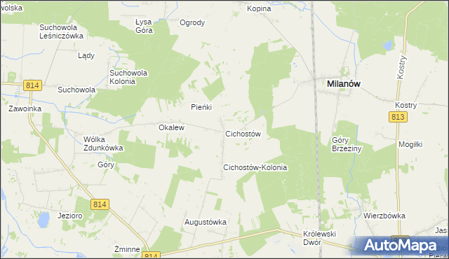 mapa Cichostów, Cichostów na mapie Targeo