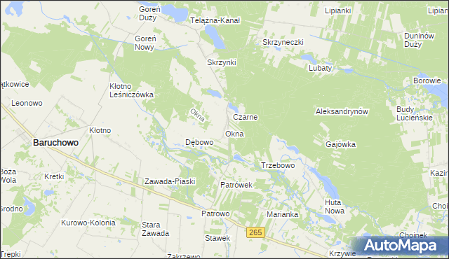 mapa Okna, Okna na mapie Targeo
