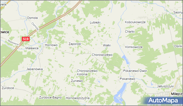 mapa Choroszczewo, Choroszczewo na mapie Targeo