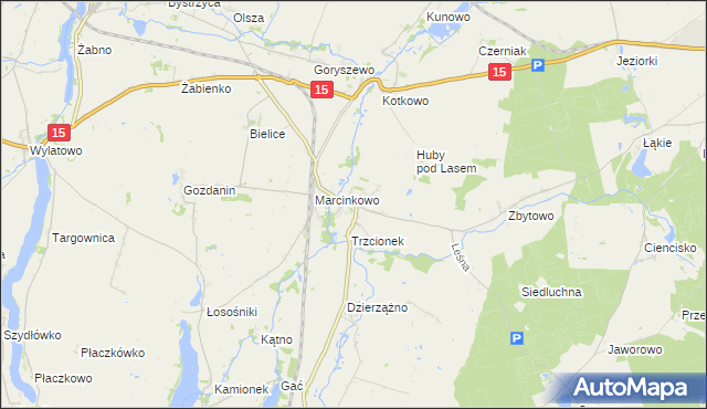 mapa Gębice gmina Mogilno, Gębice gmina Mogilno na mapie Targeo