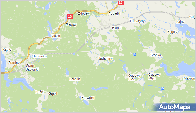 mapa Jadaminy, Jadaminy na mapie Targeo