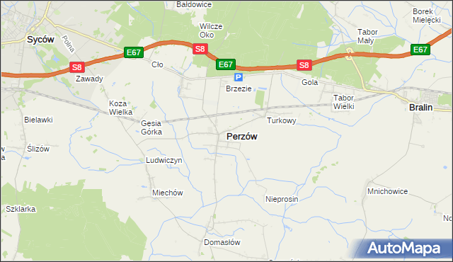 mapa Perzów, Perzów na mapie Targeo
