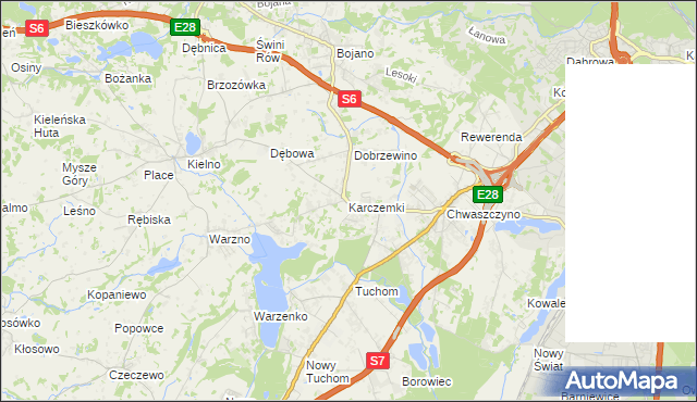 mapa Karczemki gmina Szemud, Karczemki gmina Szemud na mapie Targeo