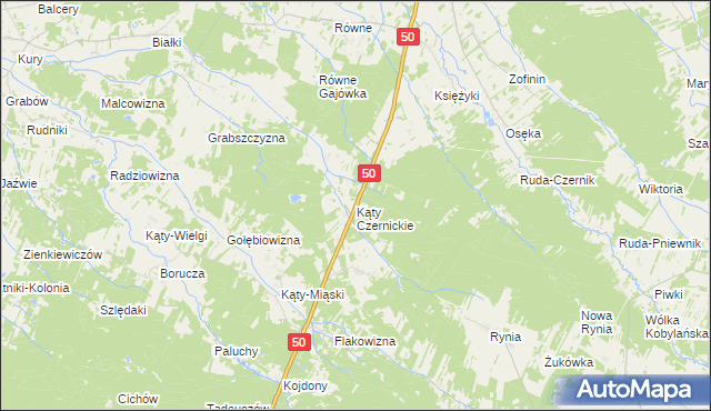 mapa Kąty Czernickie, Kąty Czernickie na mapie Targeo