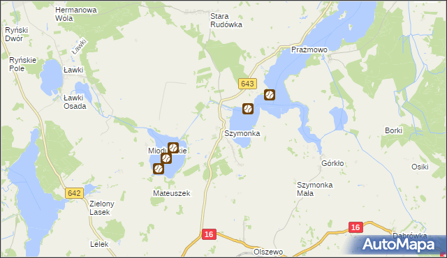mapa Szymonka, Szymonka na mapie Targeo