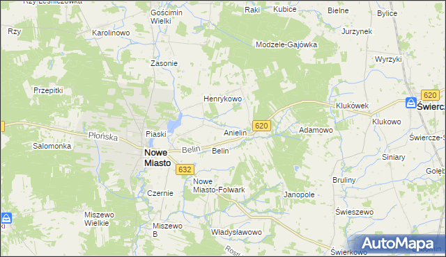 mapa Anielin gmina Nowe Miasto, Anielin gmina Nowe Miasto na mapie Targeo