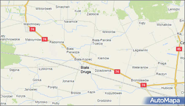 mapa Biała-Parcela Druga, Biała-Parcela Druga na mapie Targeo