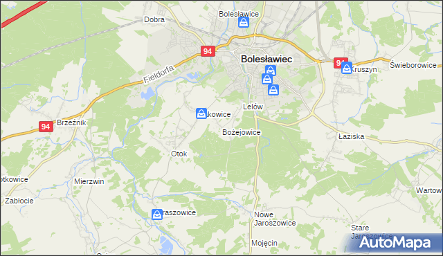 mapa Bożejowice, Bożejowice na mapie Targeo