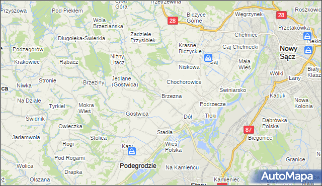 mapa Brzezna, Brzezna na mapie Targeo