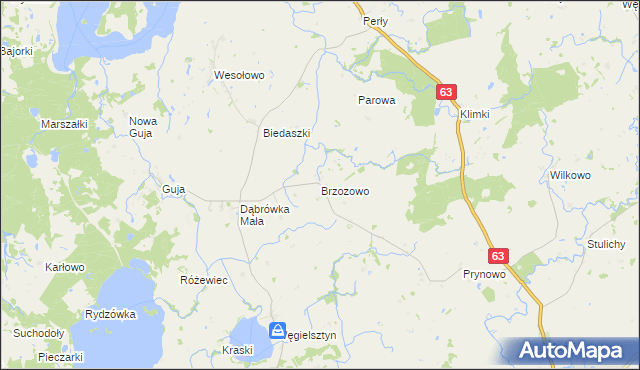 mapa Brzozowo gmina Węgorzewo, Brzozowo gmina Węgorzewo na mapie Targeo