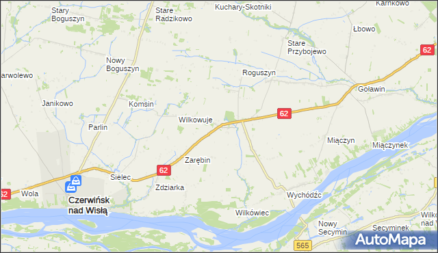 mapa Chociszewo gmina Czerwińsk nad Wisłą, Chociszewo gmina Czerwińsk nad Wisłą na mapie Targeo
