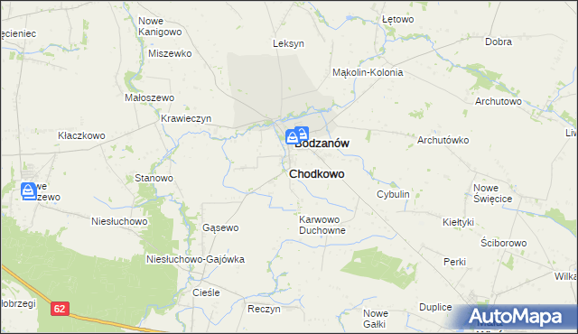 mapa Chodkowo, Chodkowo na mapie Targeo
