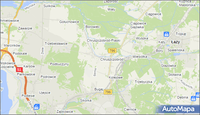 mapa Chruszczobród, Chruszczobród na mapie Targeo