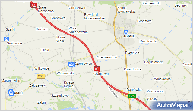 mapa Czerniewiczki, Czerniewiczki na mapie Targeo