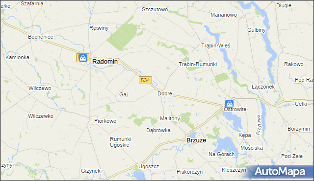 mapa Dobre gmina Brzuze, Dobre gmina Brzuze na mapie Targeo