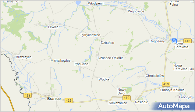 mapa Dzbańce-Osiedle, Dzbańce-Osiedle na mapie Targeo