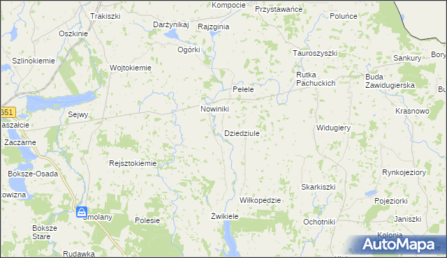 mapa Dziedziule, Dziedziule na mapie Targeo