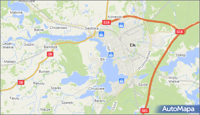 mapa Ełk powiat ełcki, Ełk powiat ełcki na mapie Targeo