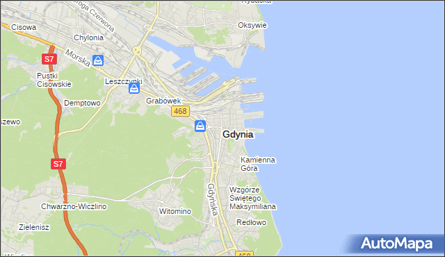 mapa Gdyni, Gdynia na mapie Targeo