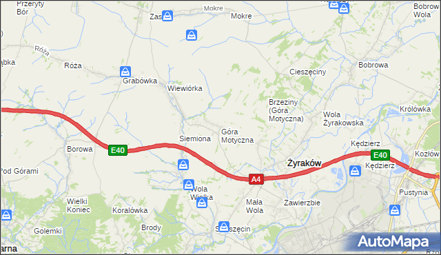mapa Góra Motyczna, Góra Motyczna na mapie Targeo