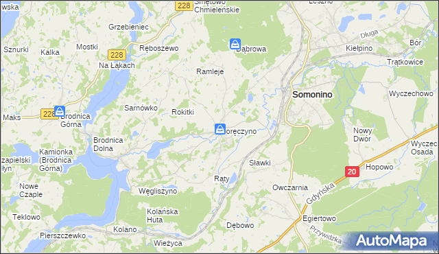 mapa Goręczyno, Goręczyno na mapie Targeo