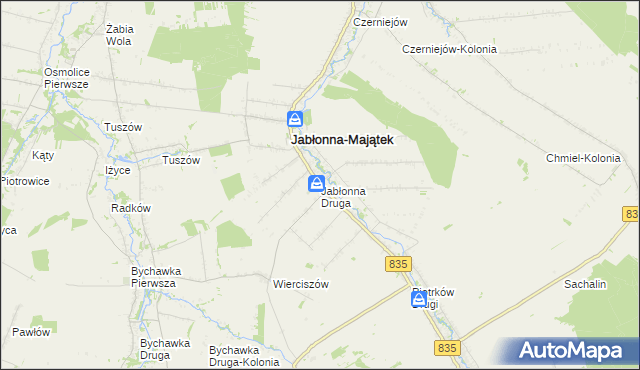 mapa Jabłonna Druga, Jabłonna Druga na mapie Targeo