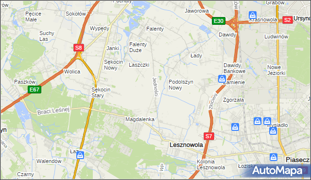 mapa Janczewice, Janczewice na mapie Targeo