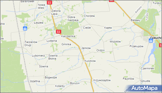 mapa Janków gmina Pleszew, Janków gmina Pleszew na mapie Targeo