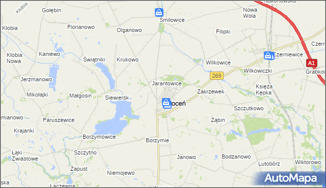 mapa Jerzewo gmina Choceń, Jerzewo gmina Choceń na mapie Targeo