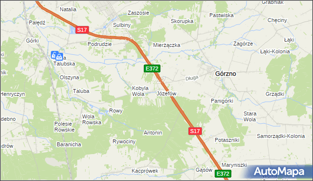 mapa Józefów gmina Górzno, Józefów gmina Górzno na mapie Targeo