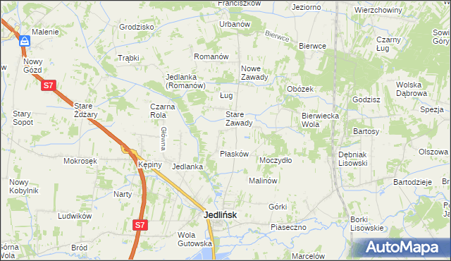 mapa Józefów gmina Jedlińsk, Józefów gmina Jedlińsk na mapie Targeo