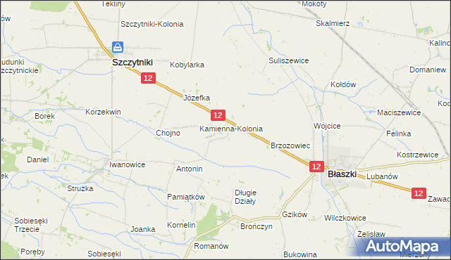mapa Kamienna-Wieś, Kamienna-Wieś na mapie Targeo