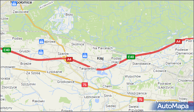 mapa Kłaj, Kłaj na mapie Targeo