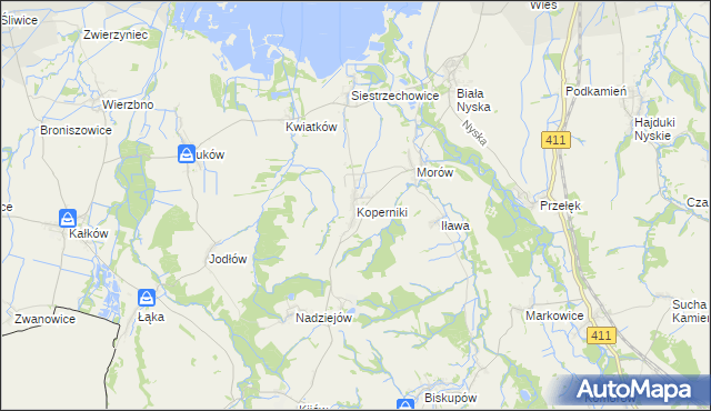 mapa Koperniki, Koperniki na mapie Targeo