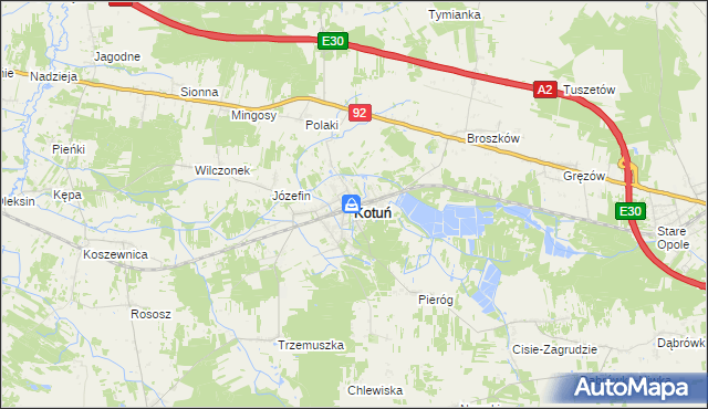 mapa Kotuń powiat siedlecki, Kotuń powiat siedlecki na mapie Targeo