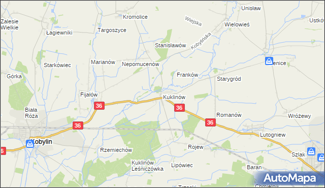 mapa Kuklinów, Kuklinów na mapie Targeo