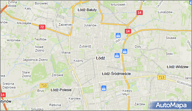 mapa Łodzi, Łódź na mapie Targeo