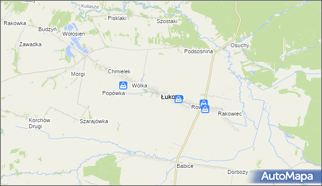 mapa Łukowa powiat biłgorajski, Łukowa powiat biłgorajski na mapie Targeo