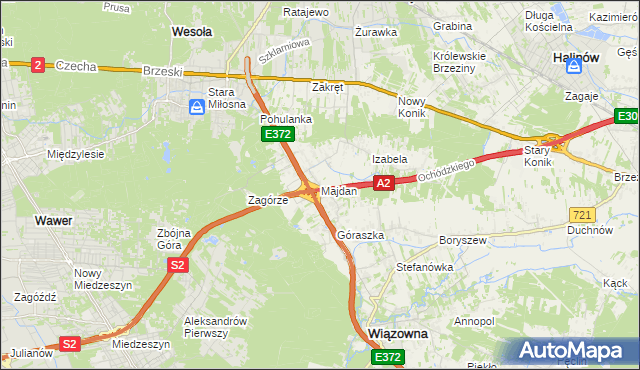 mapa Majdan gmina Wiązowna, Majdan gmina Wiązowna na mapie Targeo