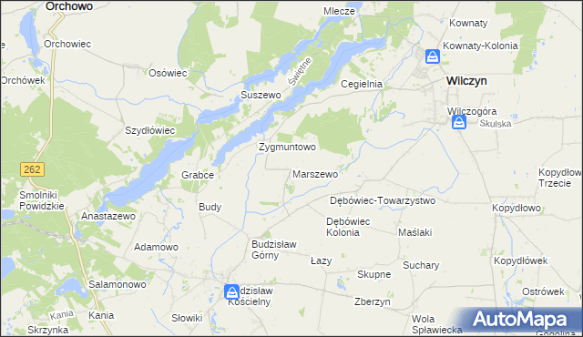mapa Marszewo gmina Kleczew, Marszewo gmina Kleczew na mapie Targeo