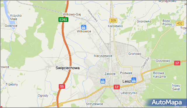 mapa Maryszewice, Maryszewice na mapie Targeo